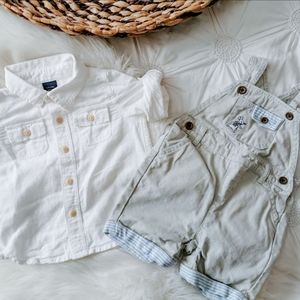 Peter Rabbit Easter Outfit - Overalls and White Shirt (6-12 months)